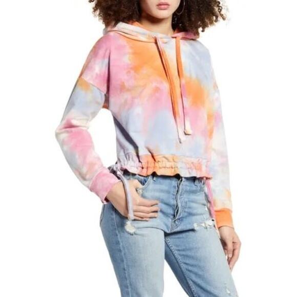 BLANKNYC Tops - BLANKNYC Rainbow Sweet Spot tie dye hooded sweatshirt size Medium